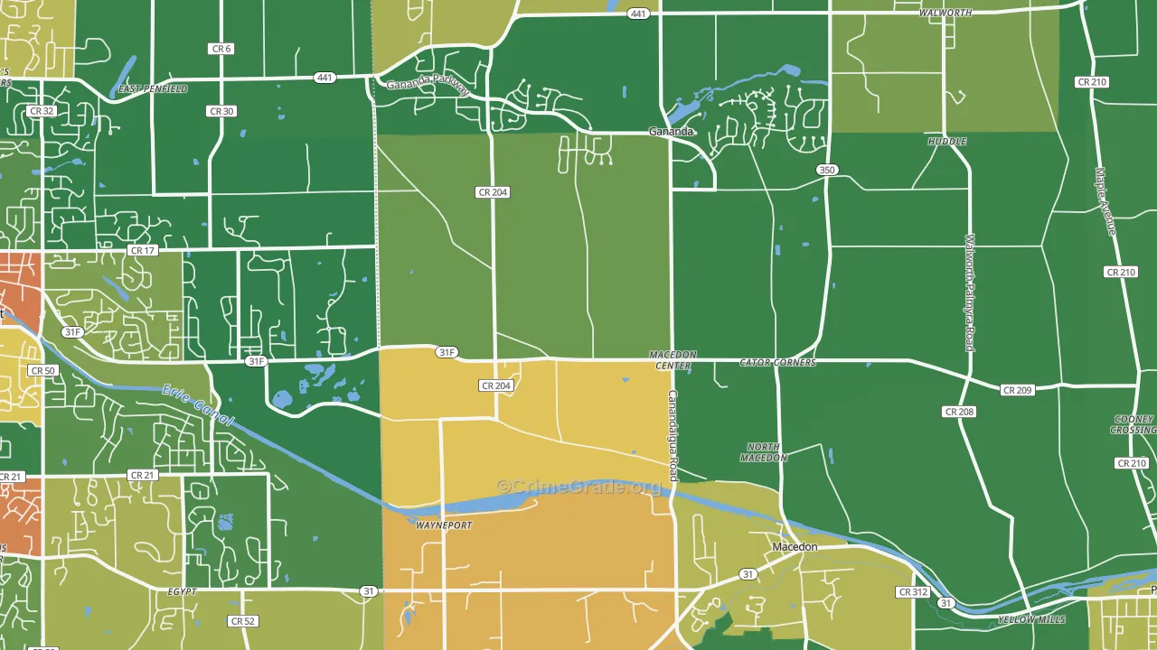 Macedon, NY Map of Theft Rates