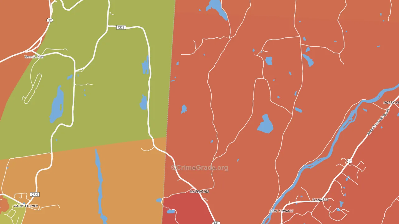 Macedonia, CT Map of Theft Rates