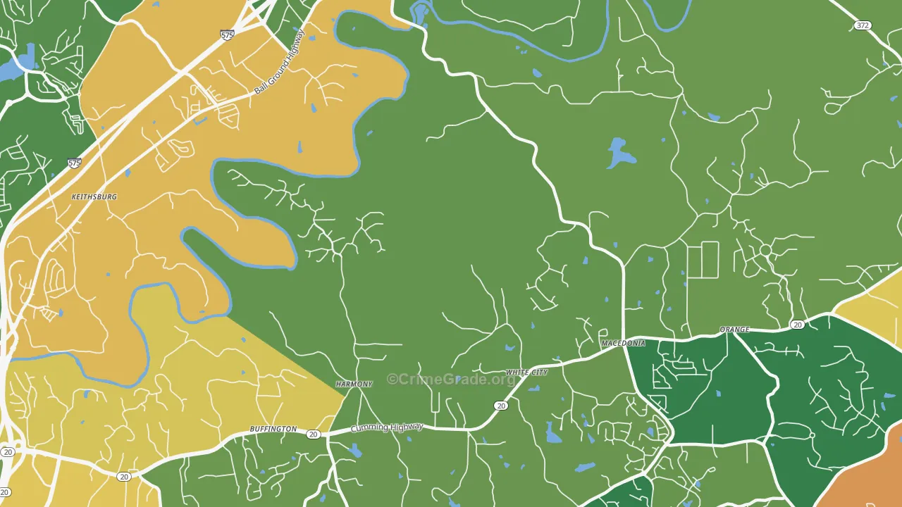 Macedonia, GA Map of Theft Rates