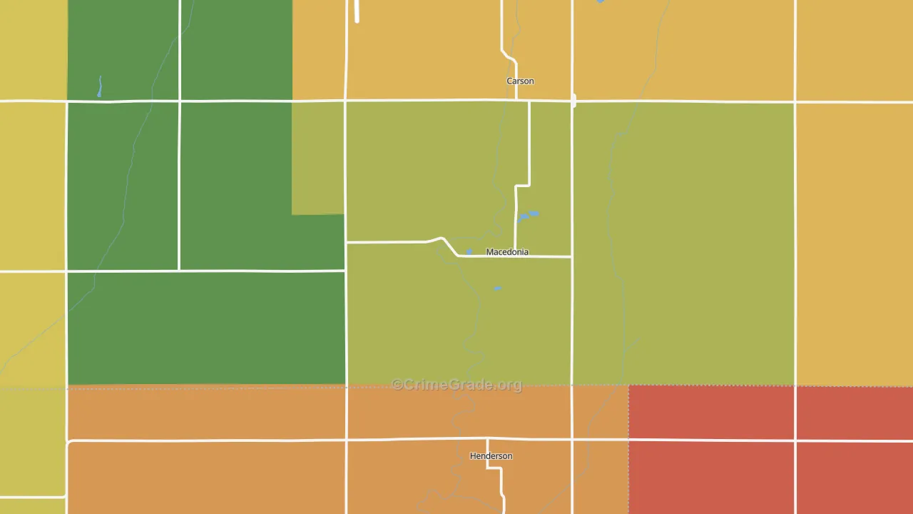 Macedonia, IA Map of Theft Rates