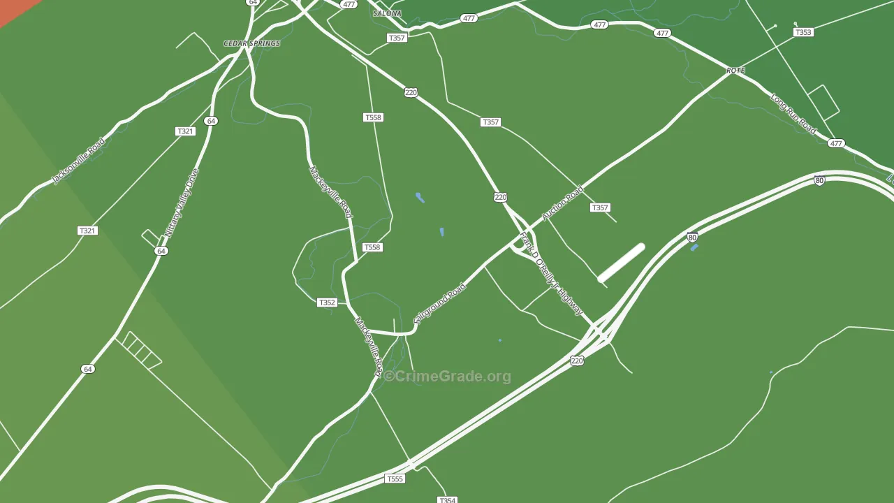 Mackeyville, PA Map of Theft Rates