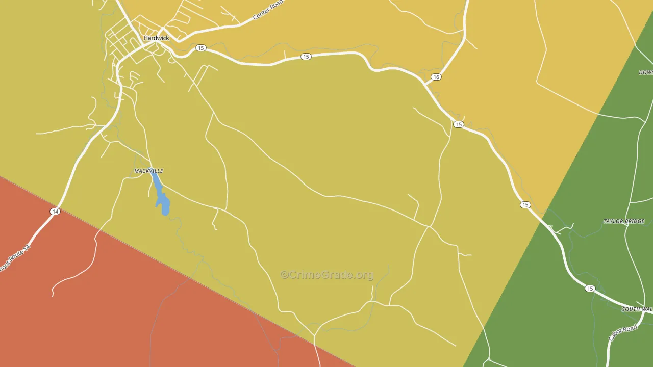 Mackville, VT Map of Theft Rates