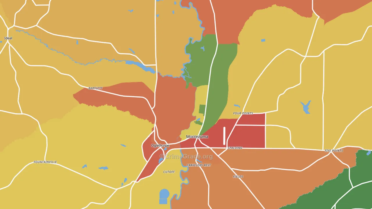 Macon County, GA Map of Theft Rates