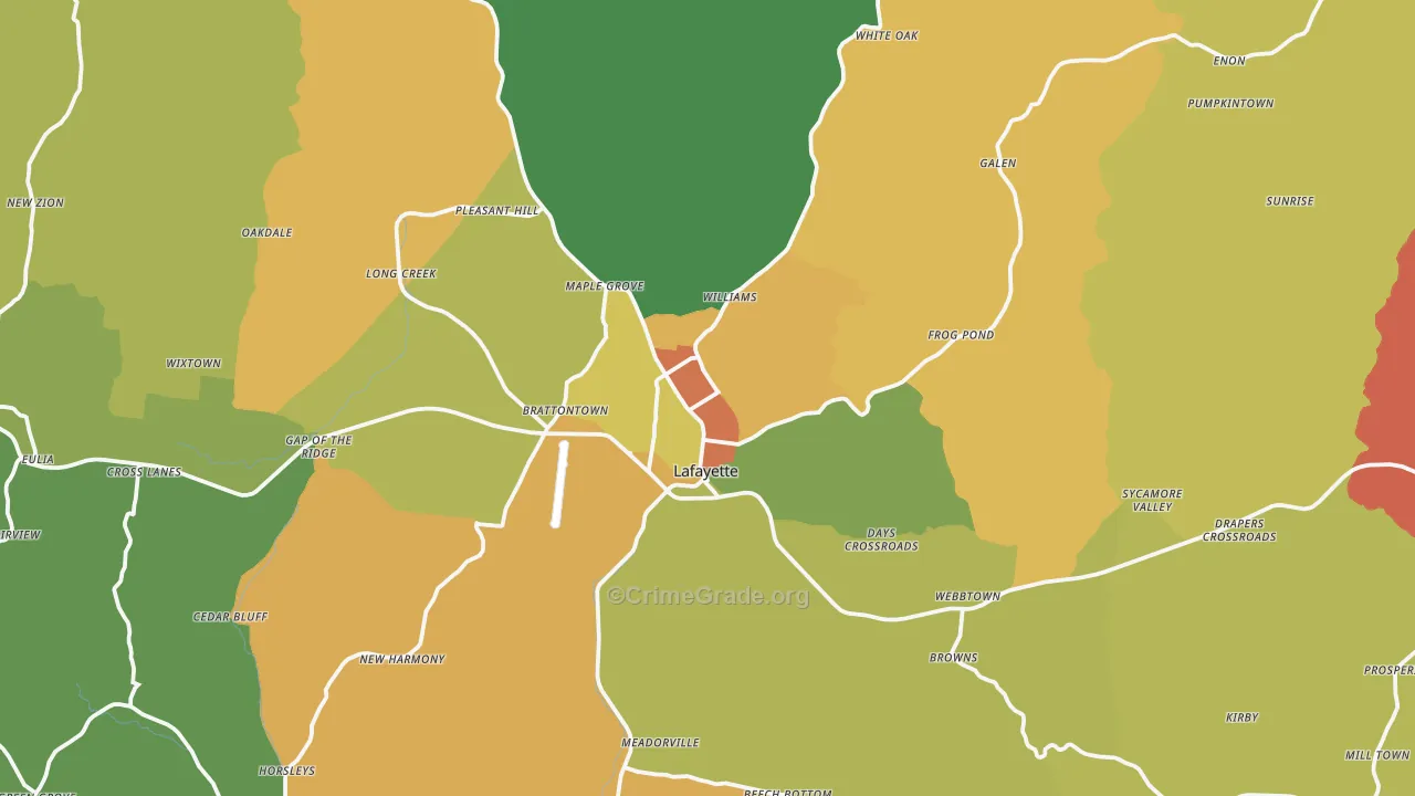 Macon County, TN Map of Theft Rates