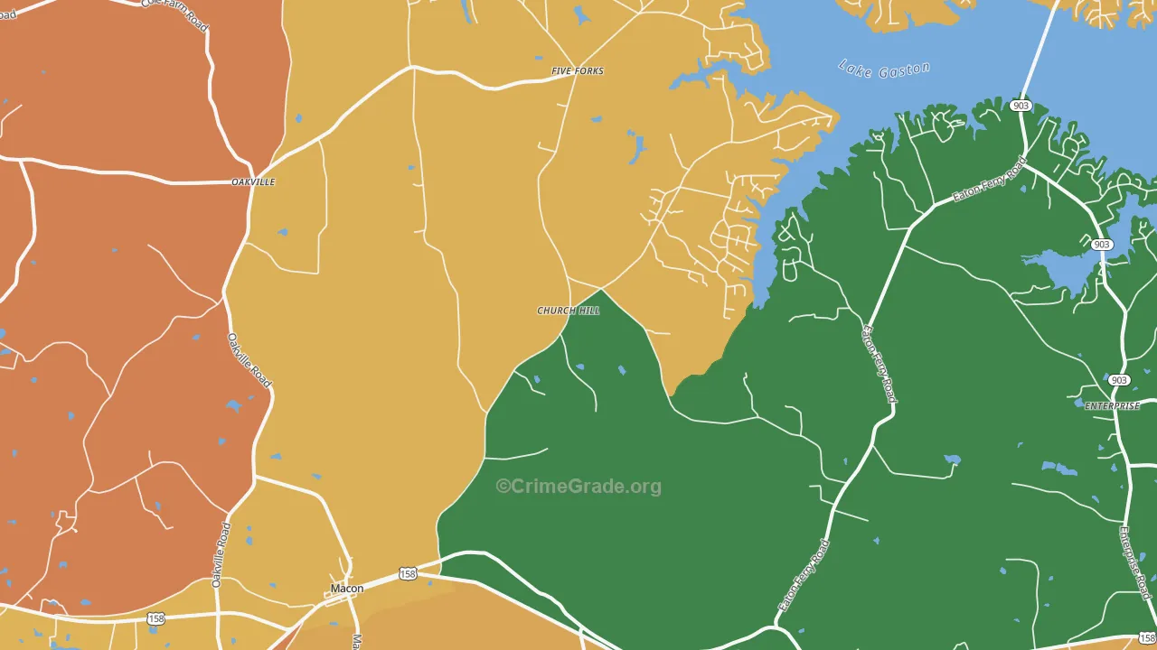 Macon, NC Map of Theft Rates