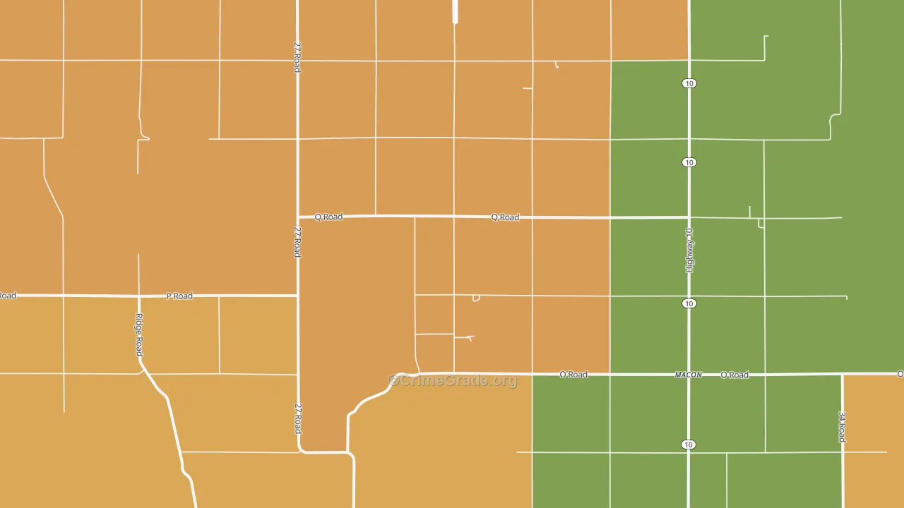 Macon, NE Map of Theft Rates