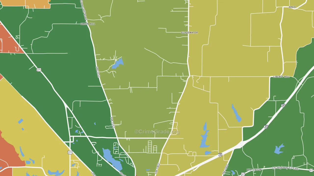 Macon, TX Map of Theft Rates