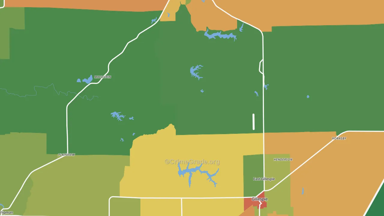 Macoupin County, IL Map of Theft Rates