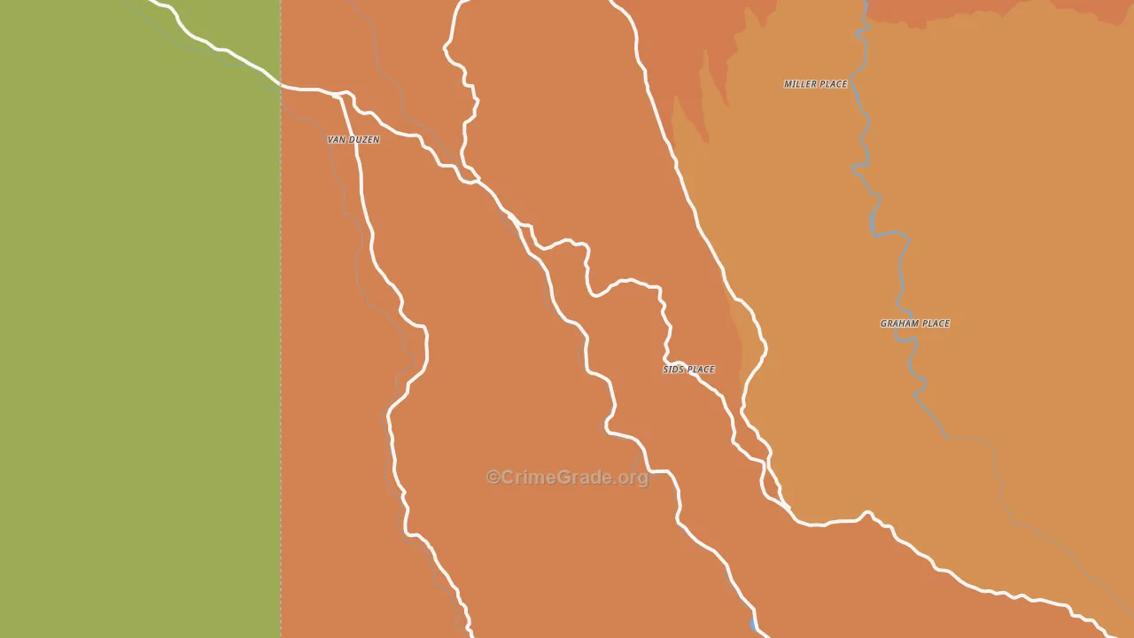 Mad River, CA Map of Theft Rates