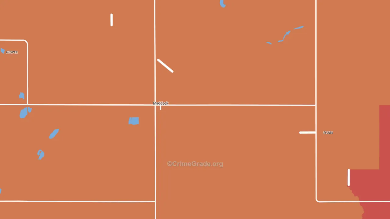 Maddock, ND Map of Theft Rates