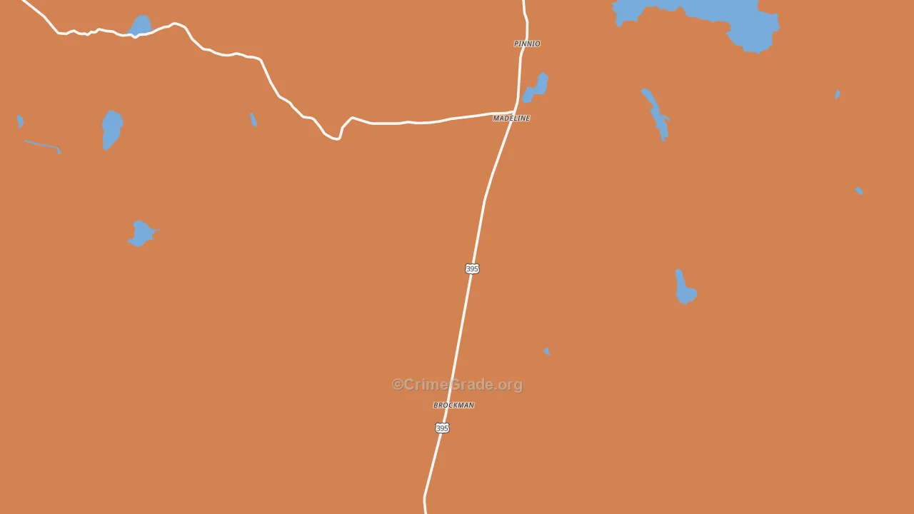 Madeline, CA Map of Theft Rates
