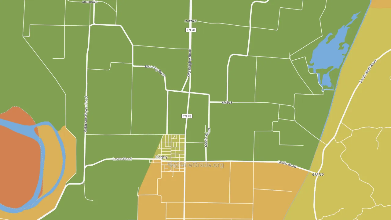 Madie, TN Map of Theft Rates