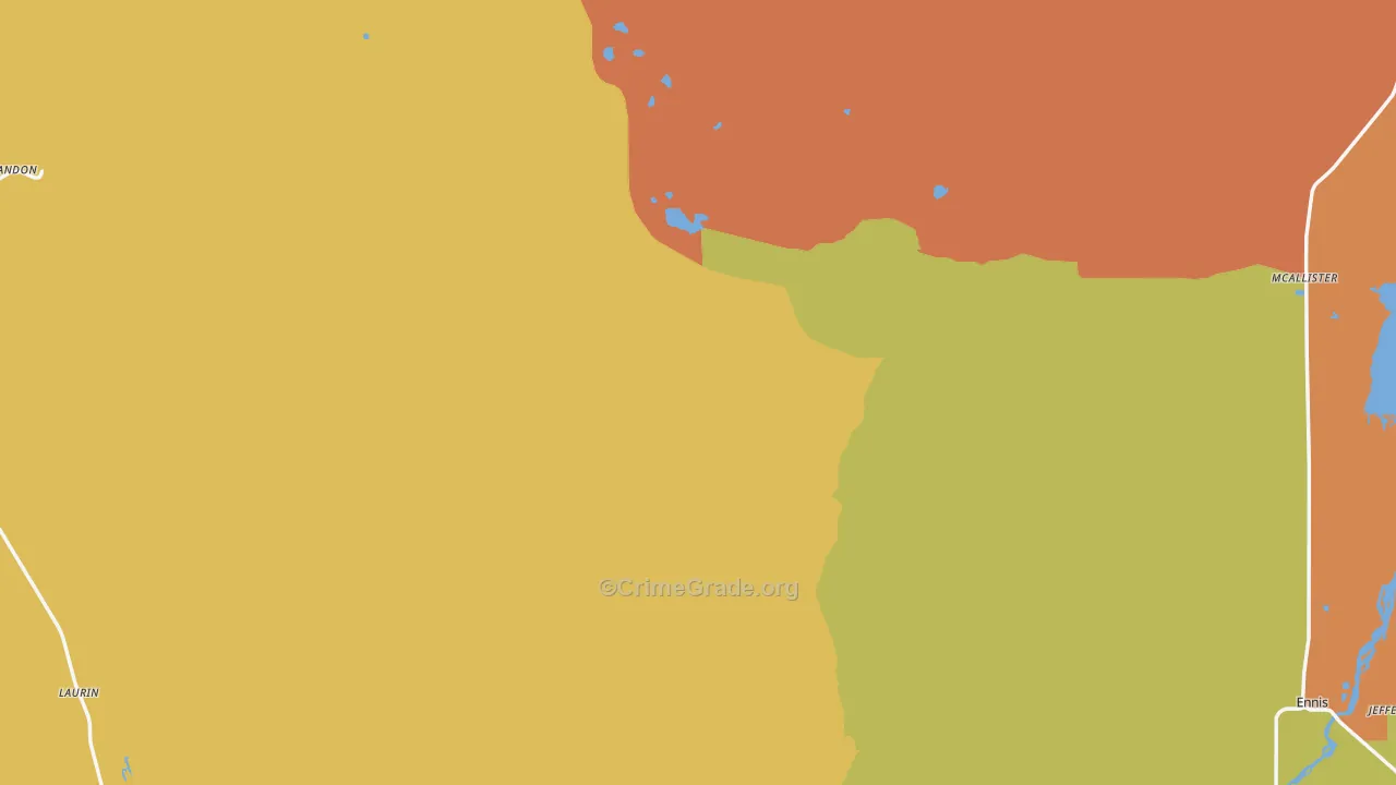 Madison County, MT Map of Theft Rates