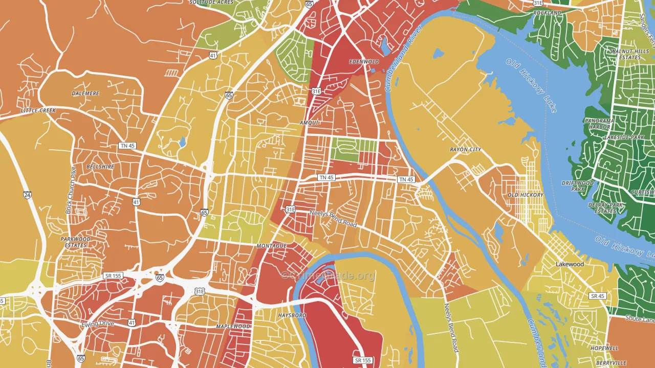 Madison, TN Map of Theft Rates