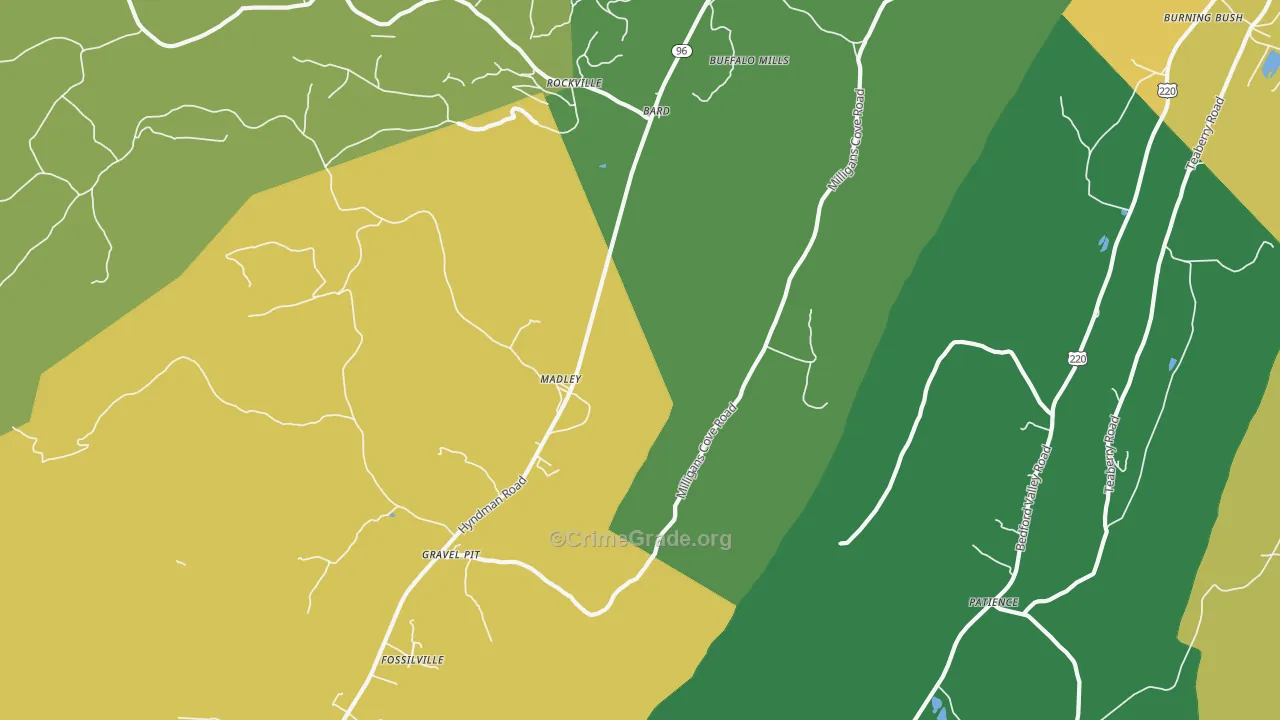 Madley, PA Map of Theft Rates