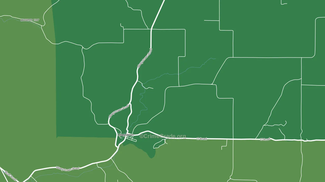 Madonnaville, IL Map of Theft Rates