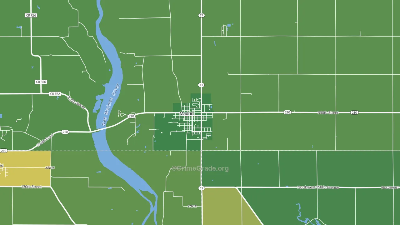 Madrid, IA Map of Theft Rates