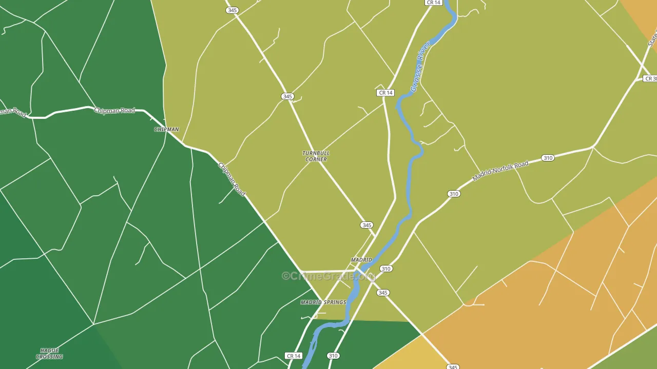 Madrid, NY Map of Theft Rates