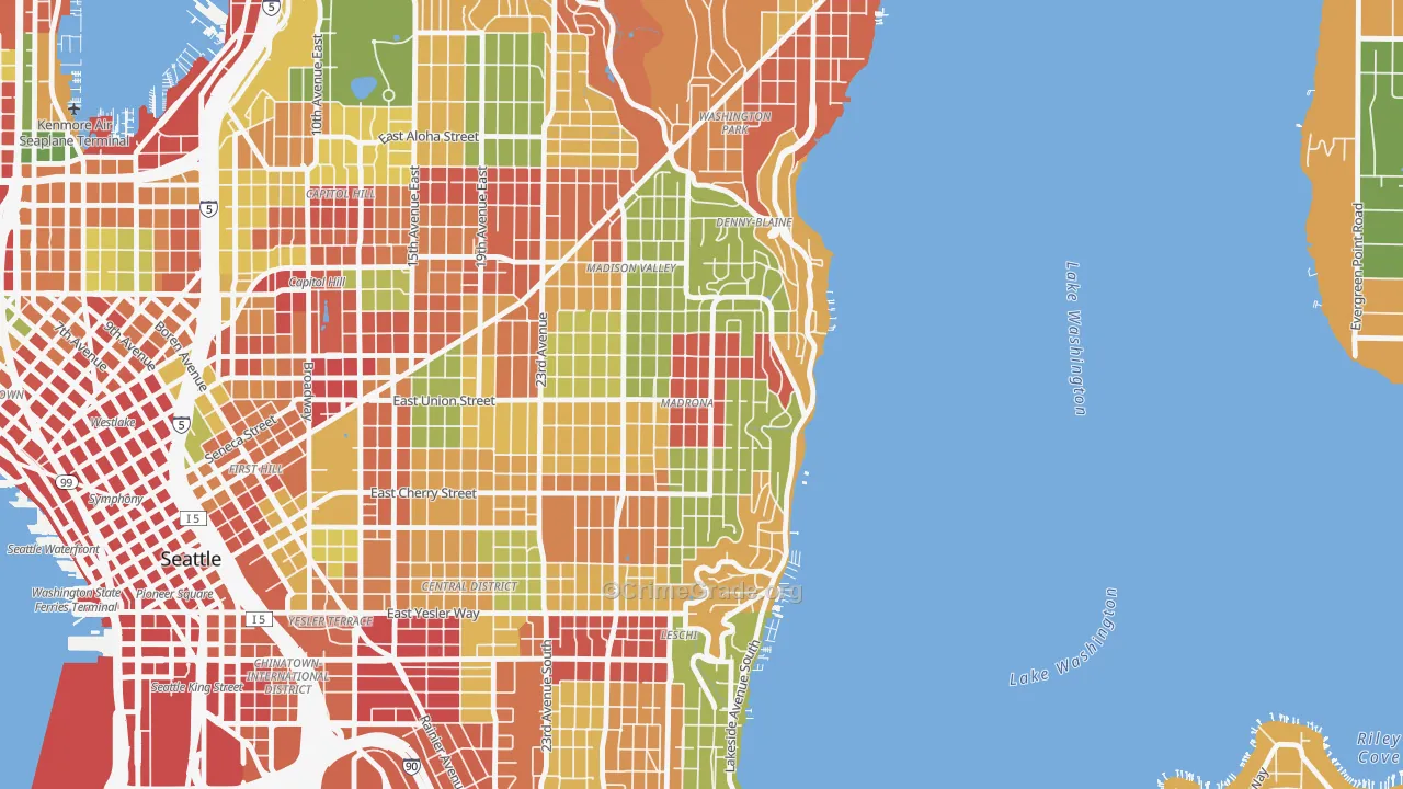 Madrona, Seattle, WA Map of Theft Rates