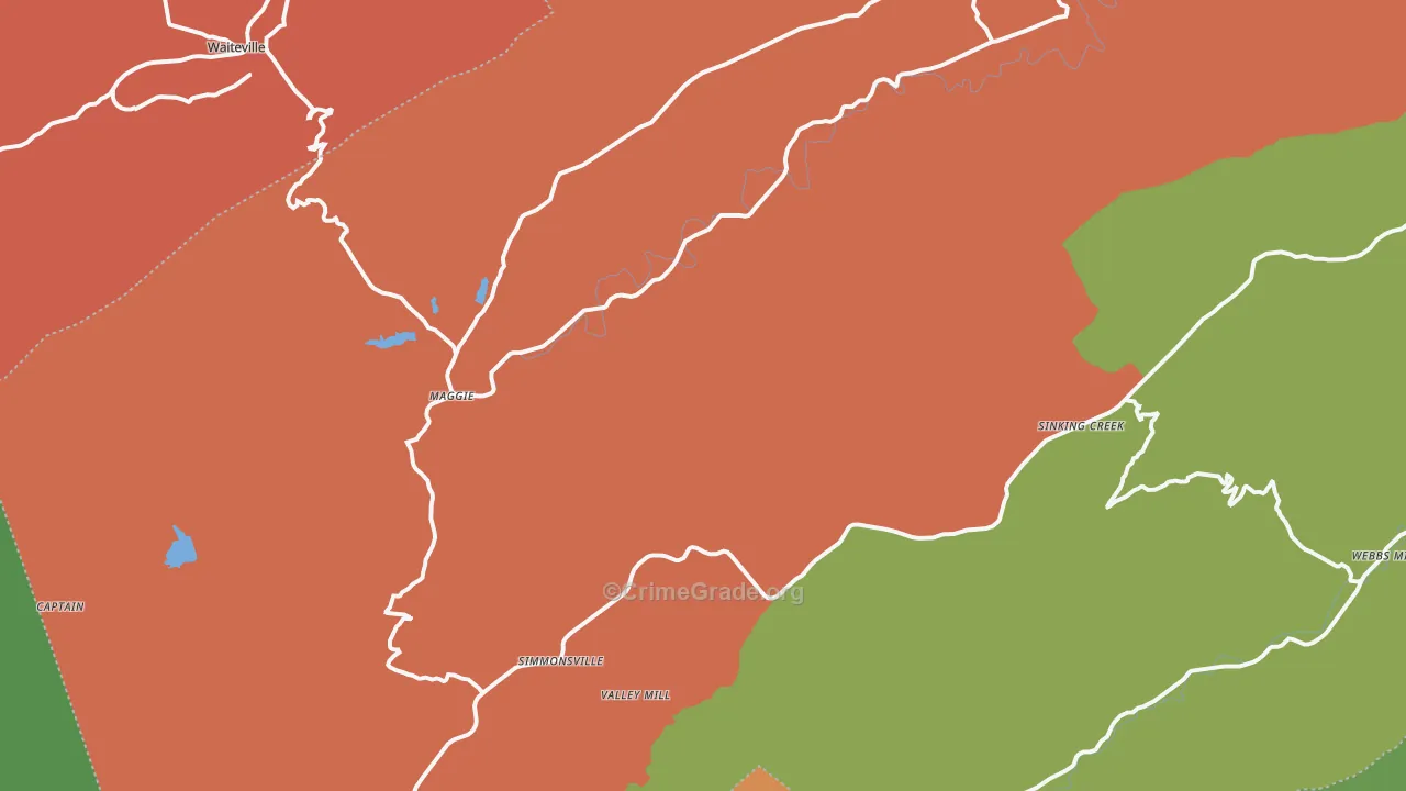 Maggie, VA Map of Theft Rates