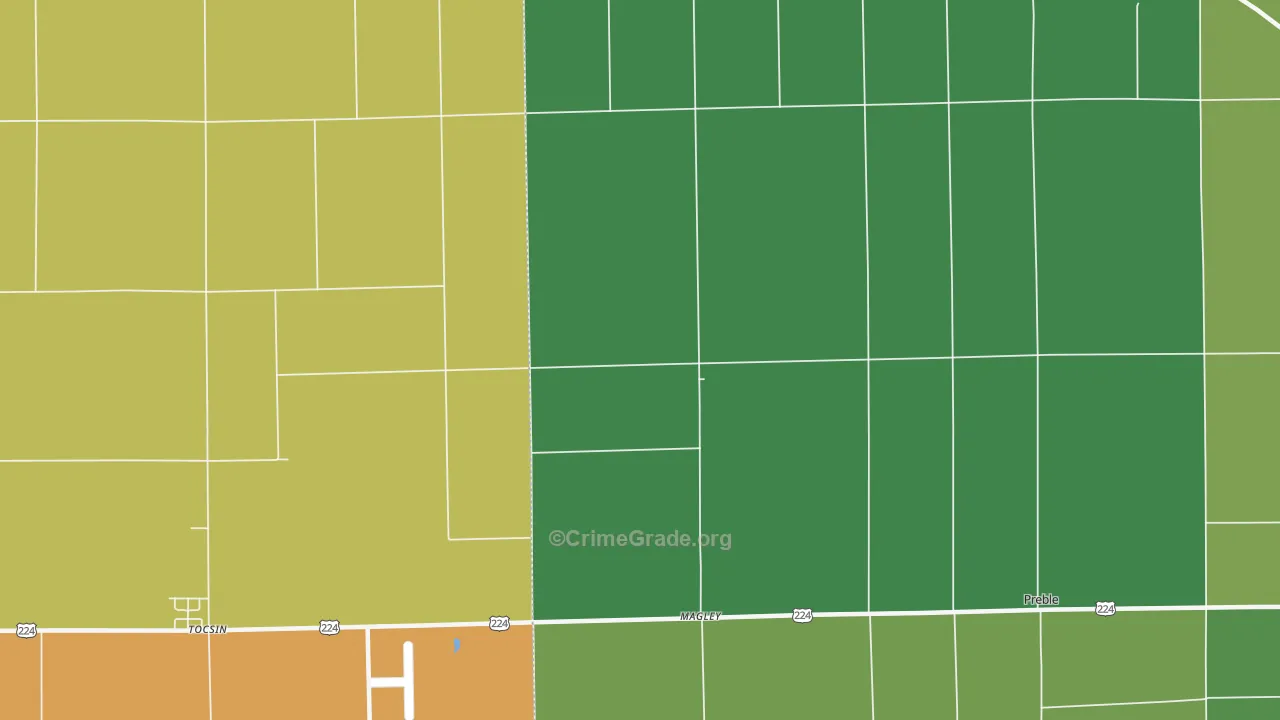 Magley, IN Map of Theft Rates