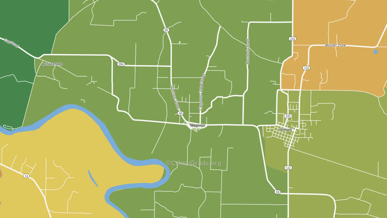 Magness, AR Map of Theft Rates
