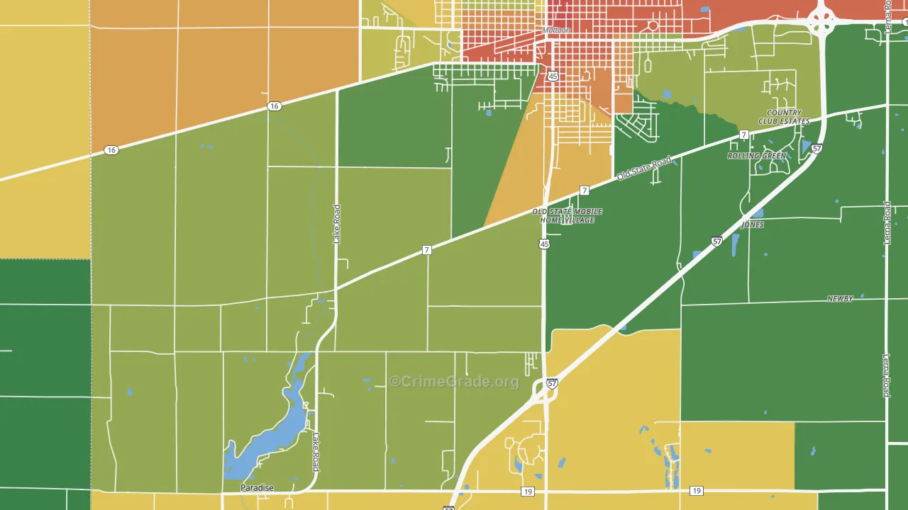 Magnet, IL Map of Theft Rates