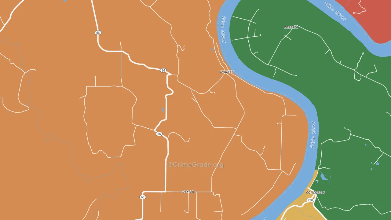 Magnet, IN Map of Theft Rates