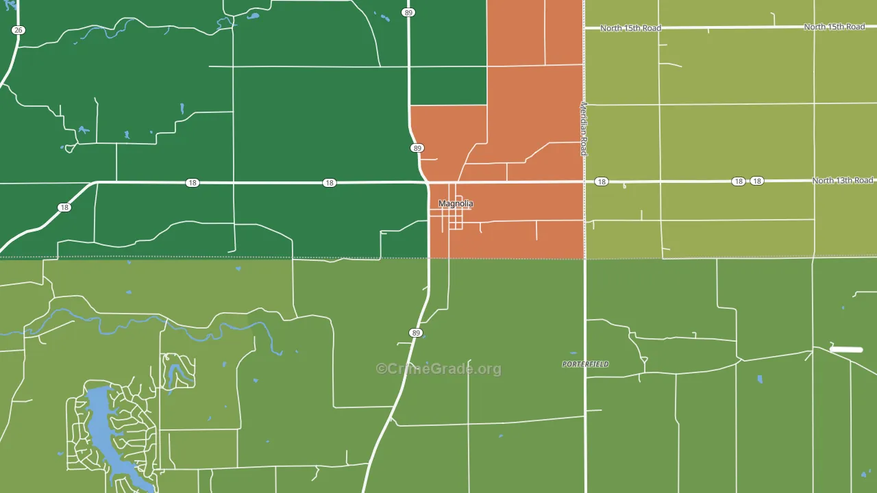 Magnolia, IL Map of Theft Rates