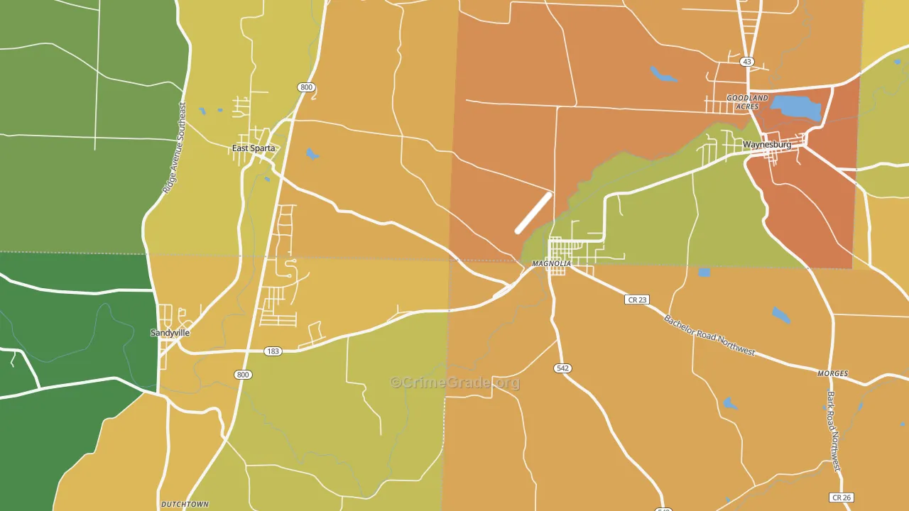 Magnolia, OH Map of Theft Rates