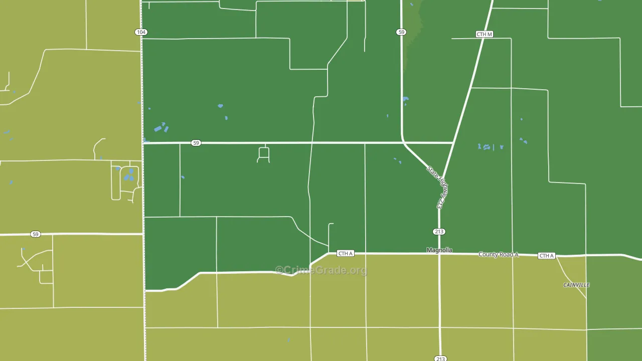 Magnolia, WI Map of Theft Rates