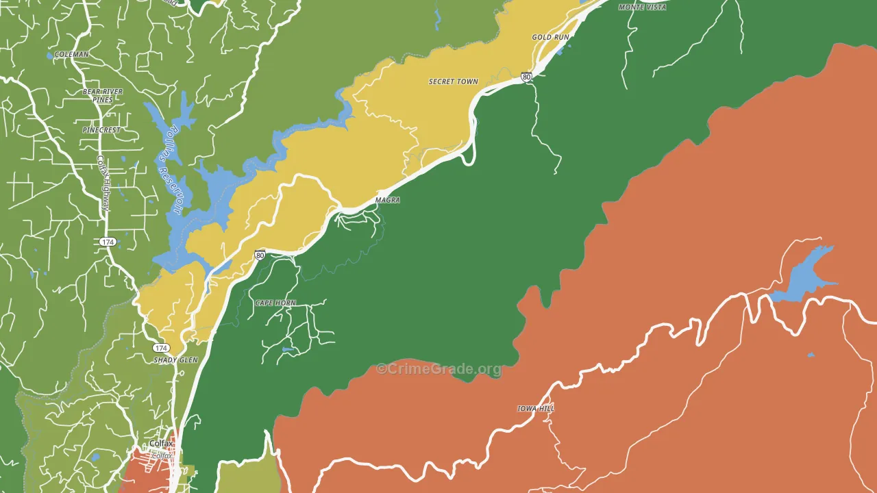 Magra, CA Map of Theft Rates