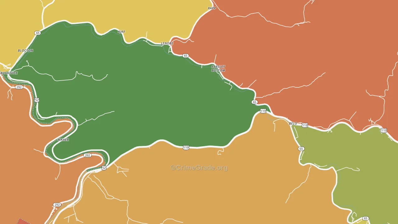 Maher, WV Map of Theft Rates
