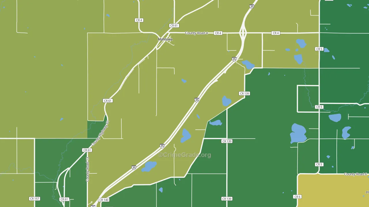 Mahtowa, MN Map of Theft Rates