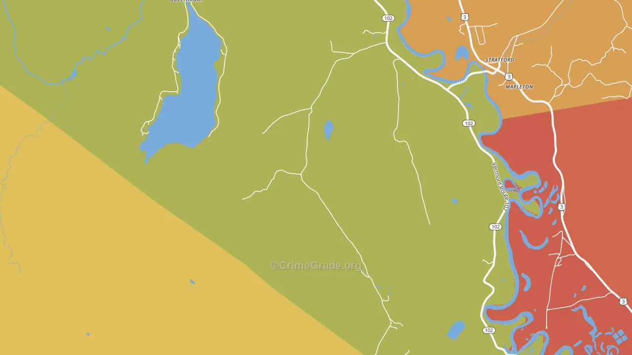 Maidstone, VT Map of Theft Rates