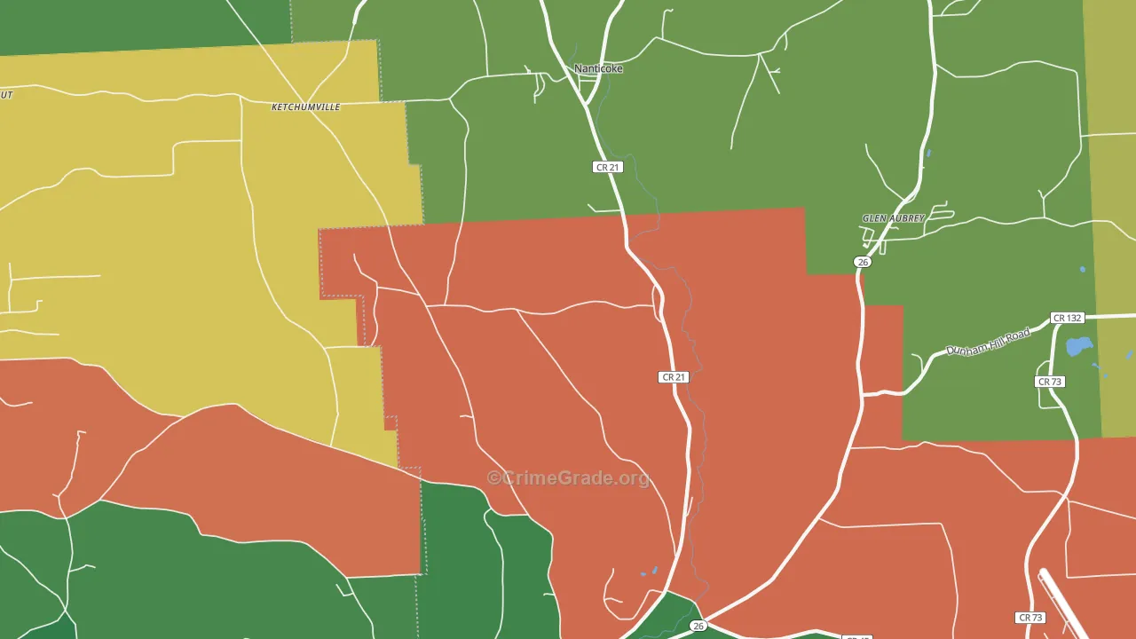 Maine, NY Map of Theft Rates