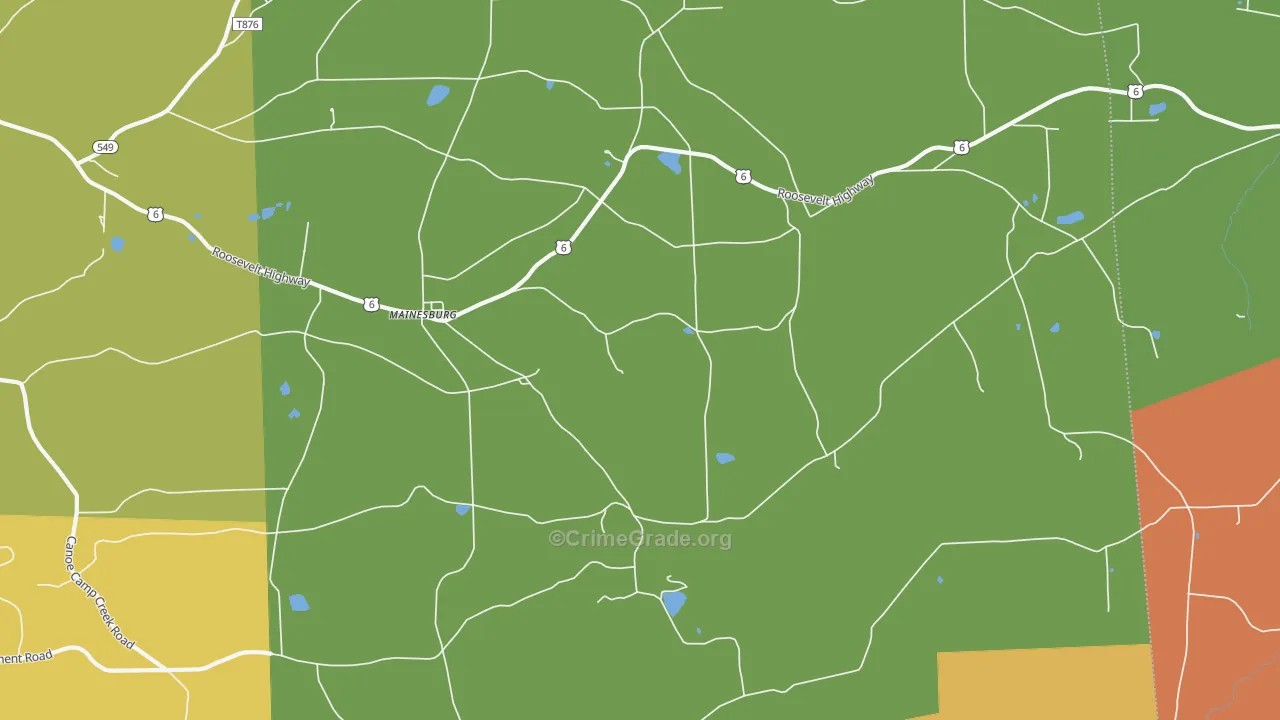 Mainesburg, PA Map of Theft Rates