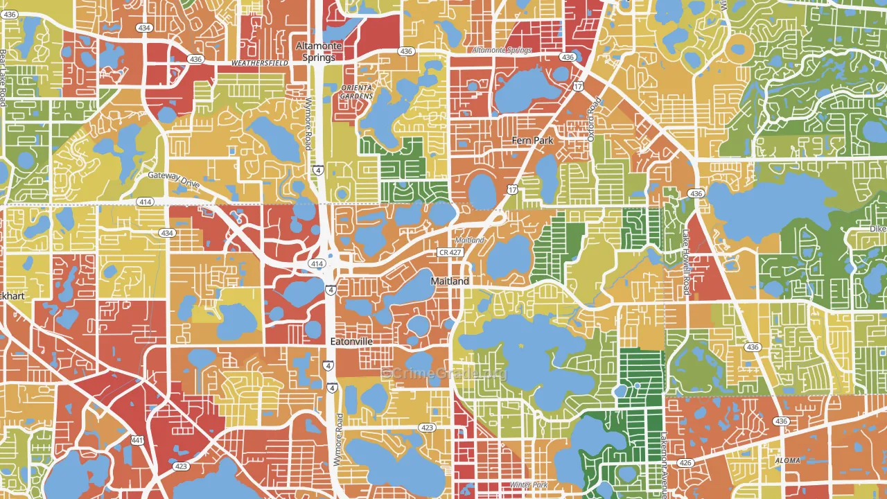 Maitland, FL Map of Theft Rates