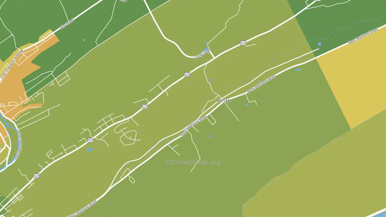 Maitland, PA Map of Theft Rates