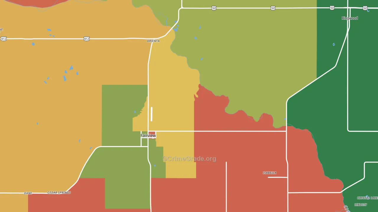 Major County, OK Map of Theft Rates