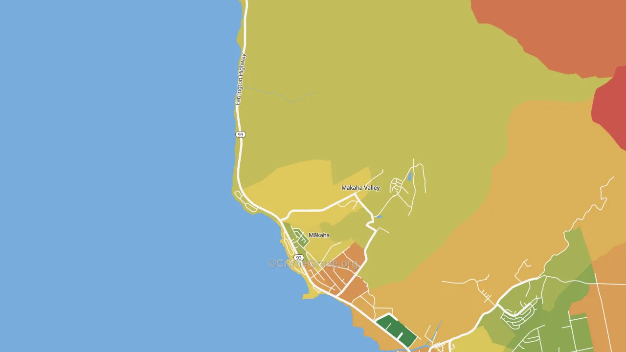 Makaha, HI Map of Theft Rates