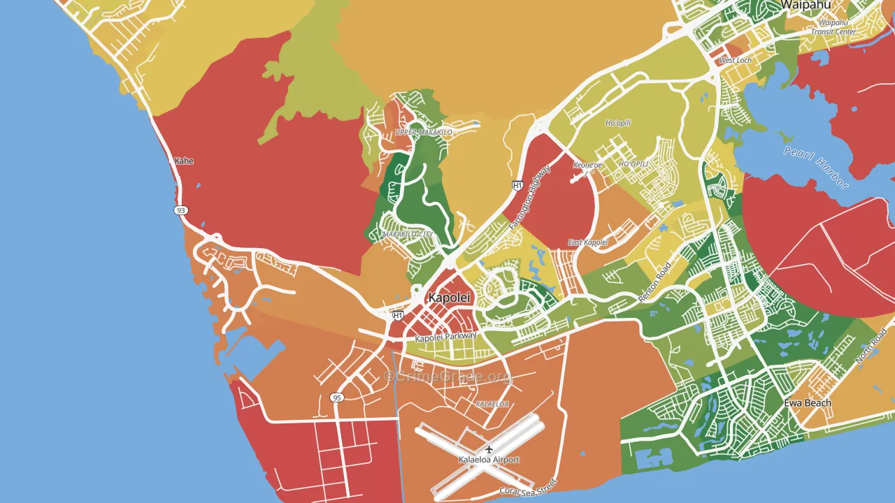 Makakilo-Kapolei-Honokai Hale, Kapolei, HI Map of Theft Rates