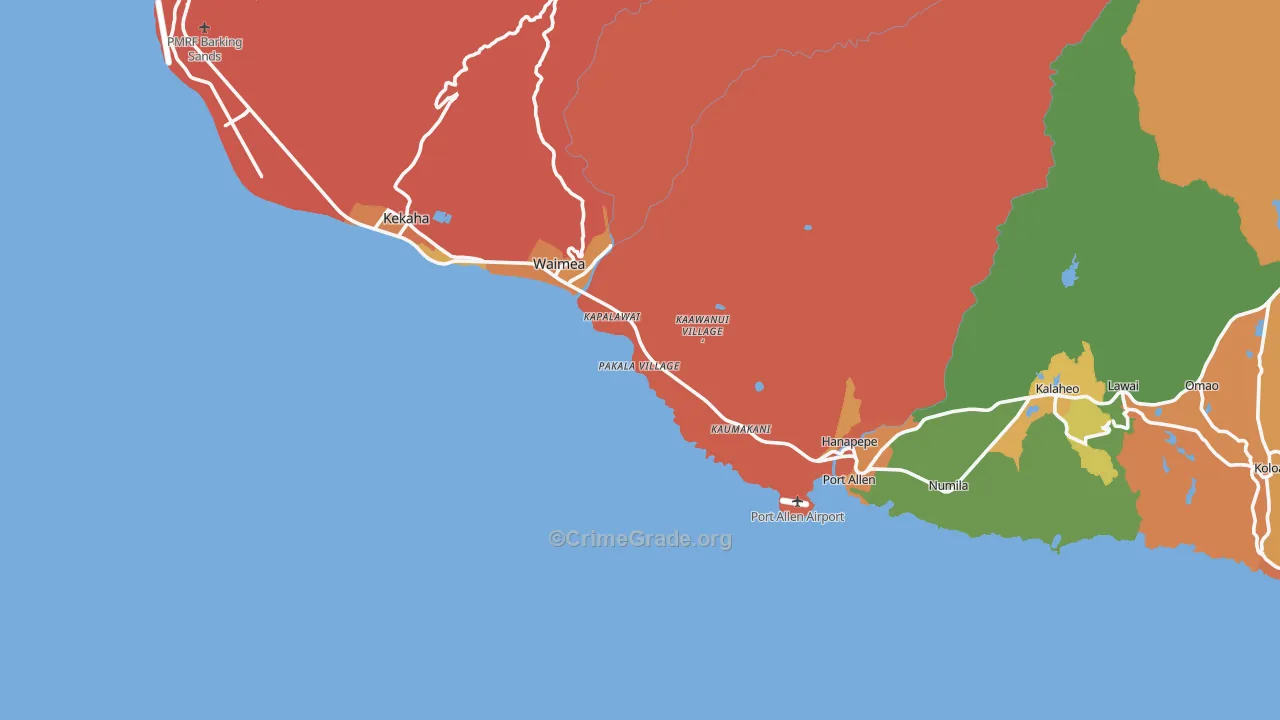 Makaweli, HI Map of Theft Rates