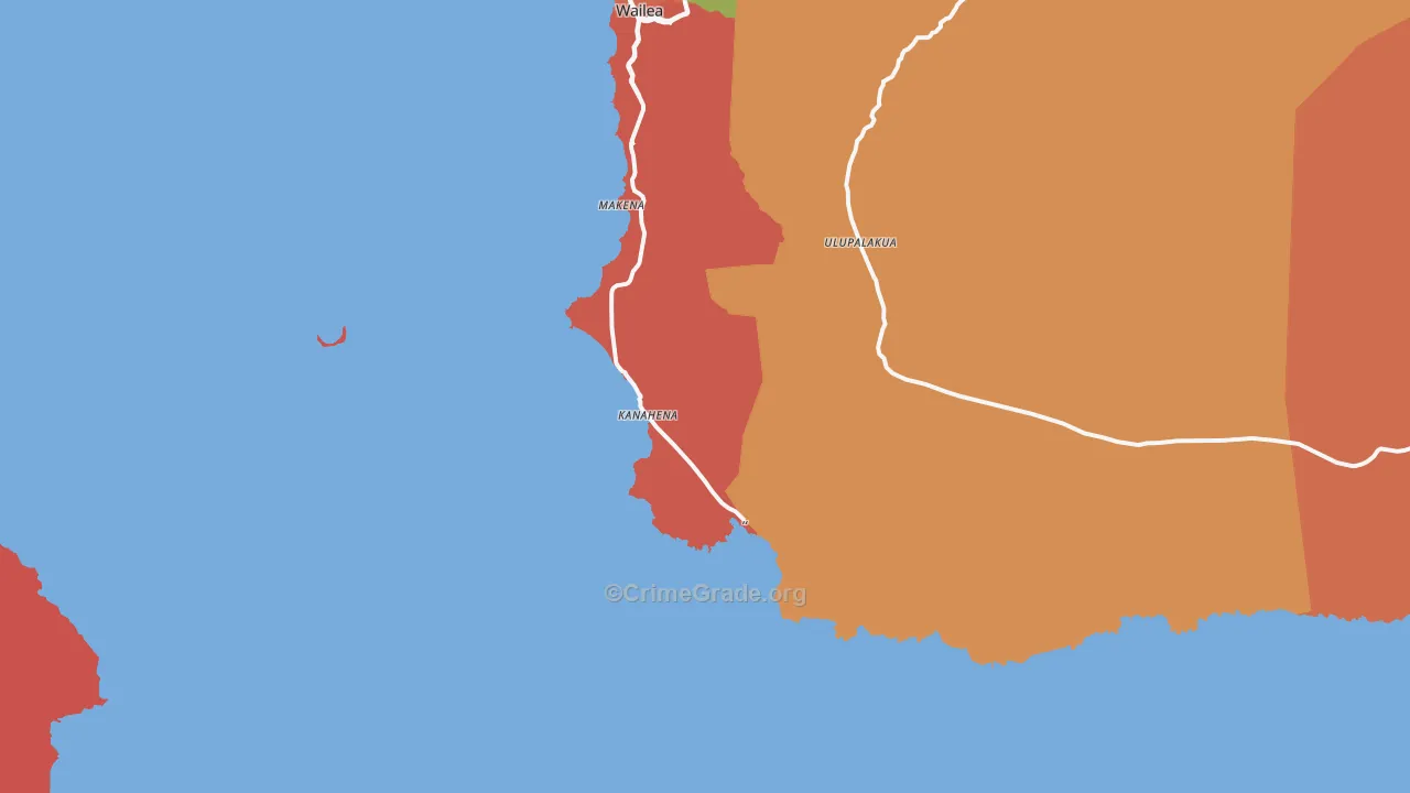 Makena, HI Map of Theft Rates