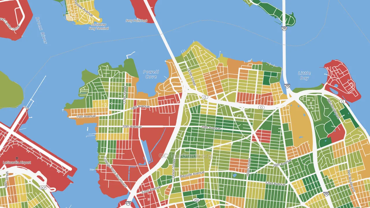 Malba, Queens, NY Map of Theft Rates