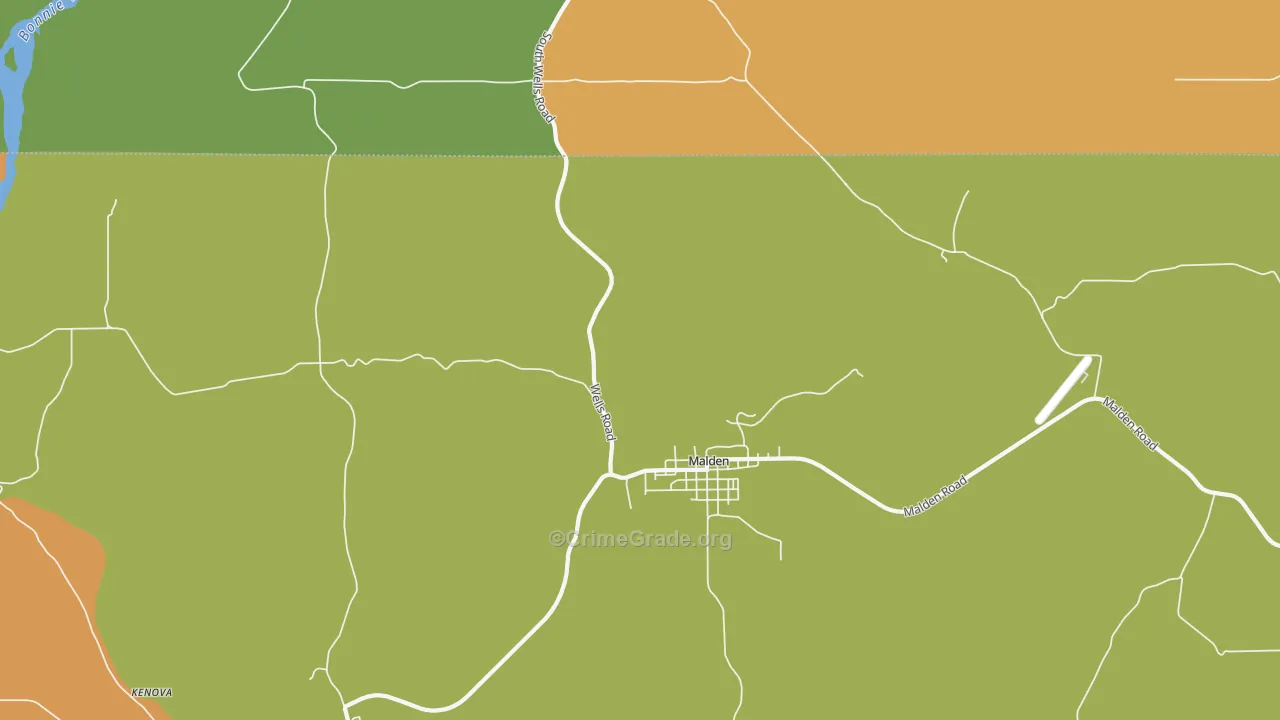 Malden, WA Map of Theft Rates