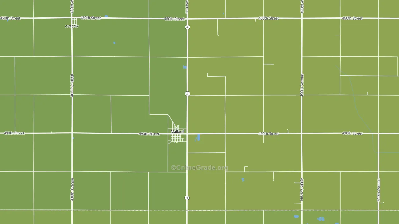 Mallard, IA Map of Theft Rates