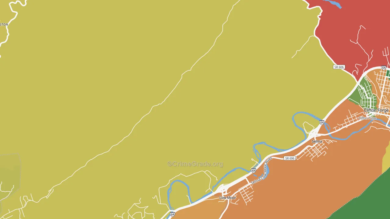 Mallow, VA Map of Theft Rates
