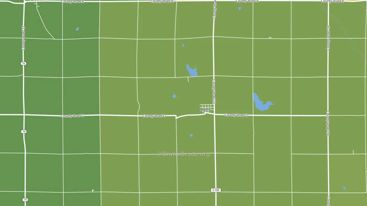 Malmo, NE Map of Theft Rates