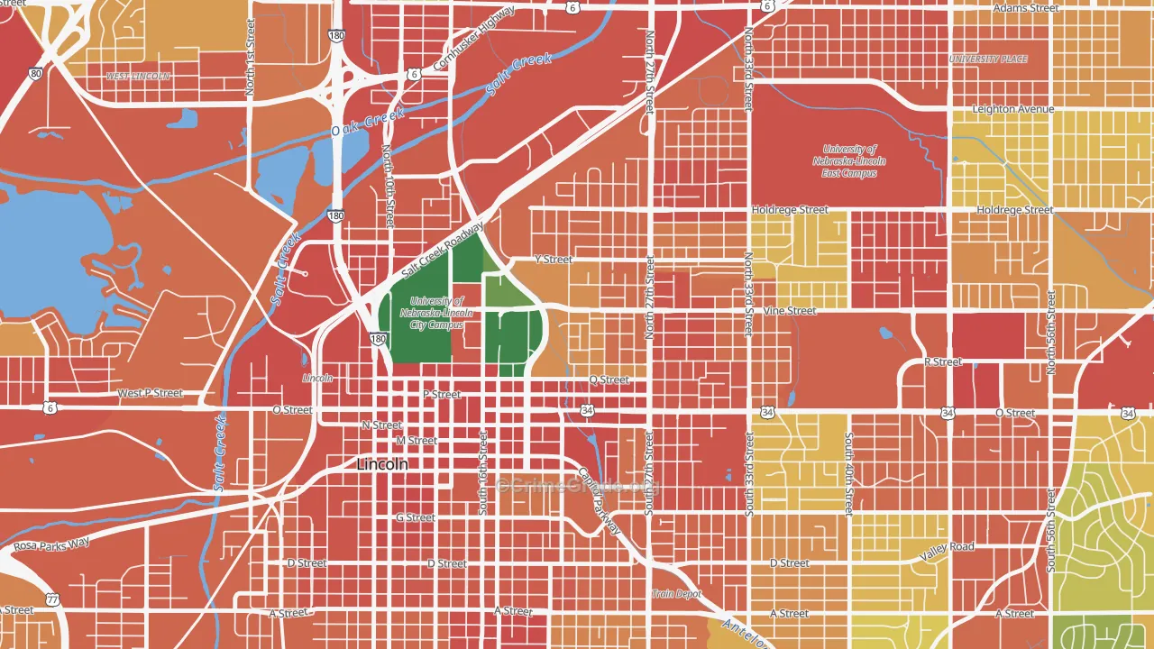 Malone, Lincoln, NE Map of Theft Rates